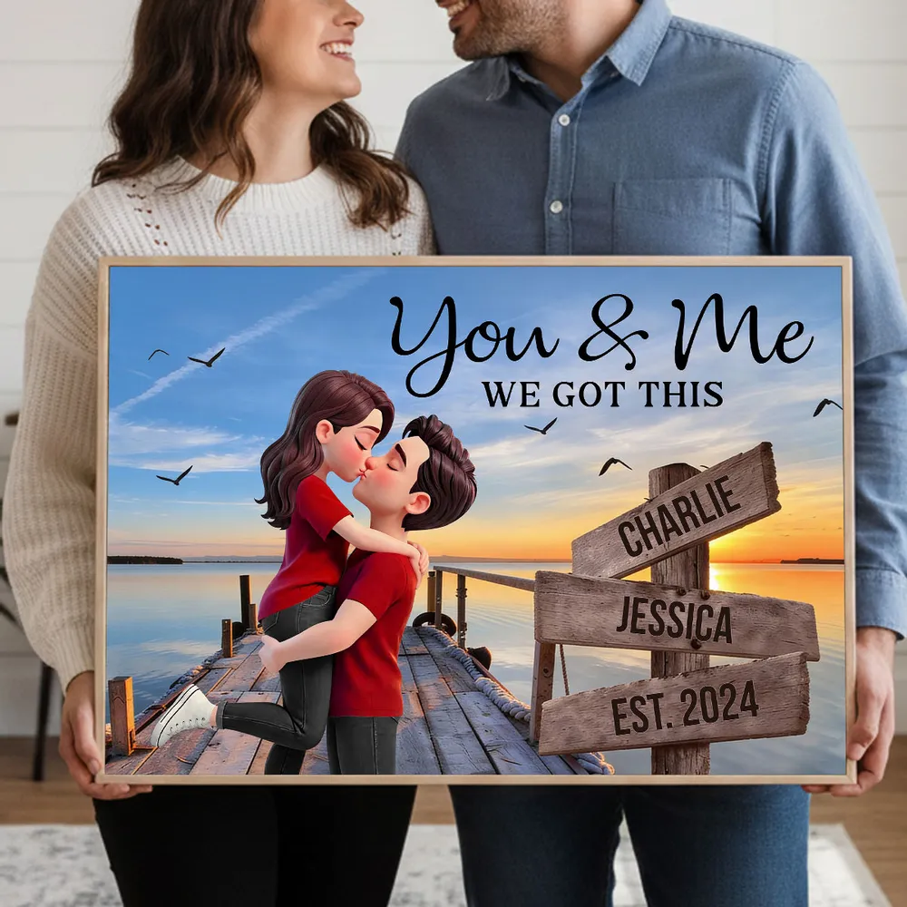 You & Me We Got This Sunset Lake Dock Poster, Personalized Romantic Keepsake, Unique Couple Gift - Image 5