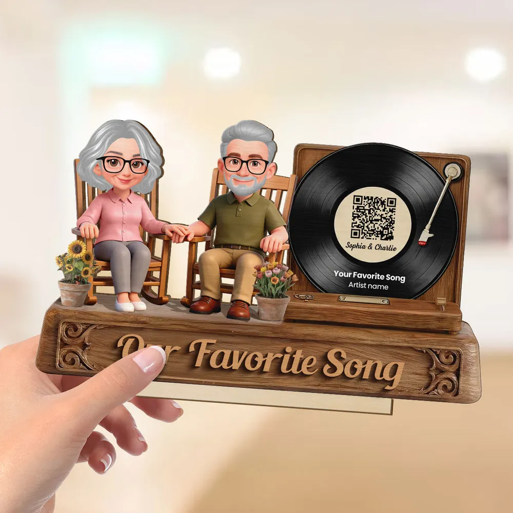 Our Favorite Song 2-Layer Wooden Plaque, Personalized Couple Keepsake for Anniversary or Birthday, Sweet Living Room Display Gift - Image 3