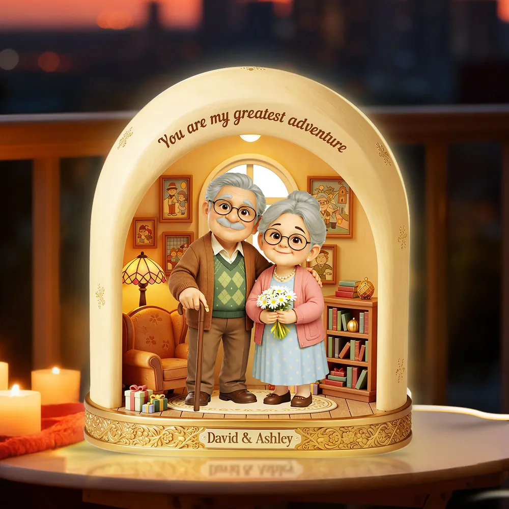 You are my greatest adventure Acrylic Light Box, Personalized Sweet Couple Keepsake Lamp for Bedroom or Bookshelf Gift - Image 4