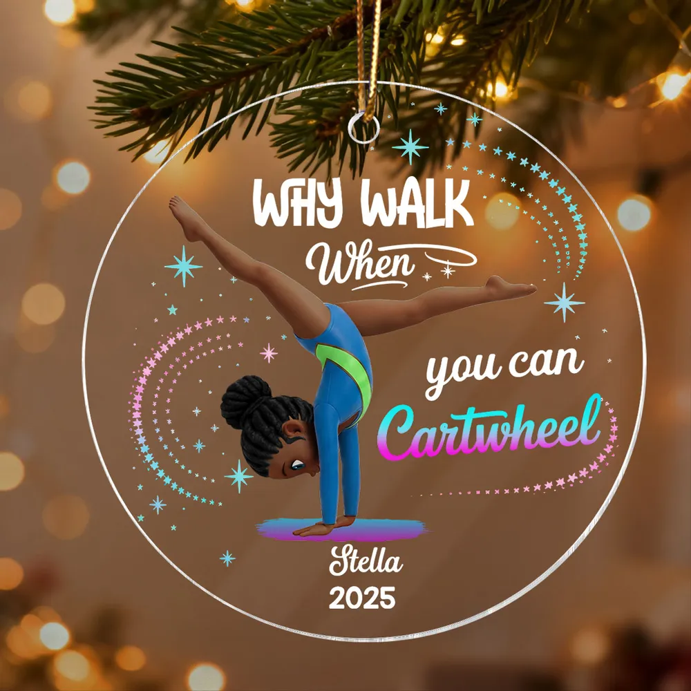 Personalized Acrylic Ornament Gymnast Cartwheel Girl Glitter Star Design Unique Gift For Daughter Or Granddaughter - Image 11