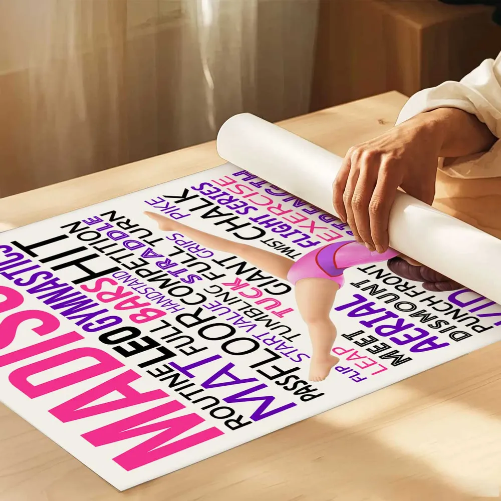 Personalized Gymnast Word Art Poster for a Daughter or Granddaughter, Cartwheel Pose Wall Decor, Unique Gift - Image 6