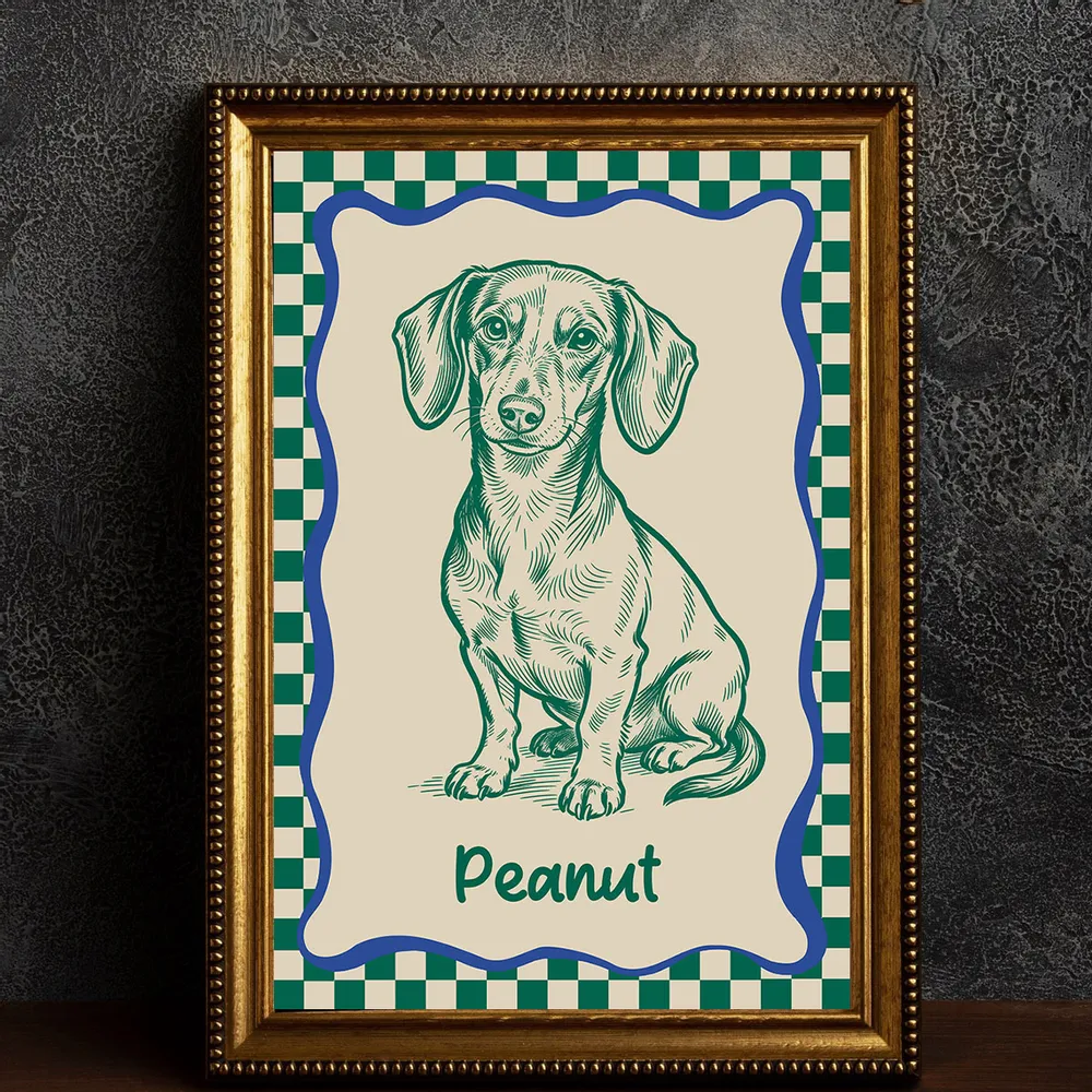 Personalized Dog Portrait Poster Modern Blue Line Art Wall Decor, Unique Creative Gift for Dog Lovers - Image 11