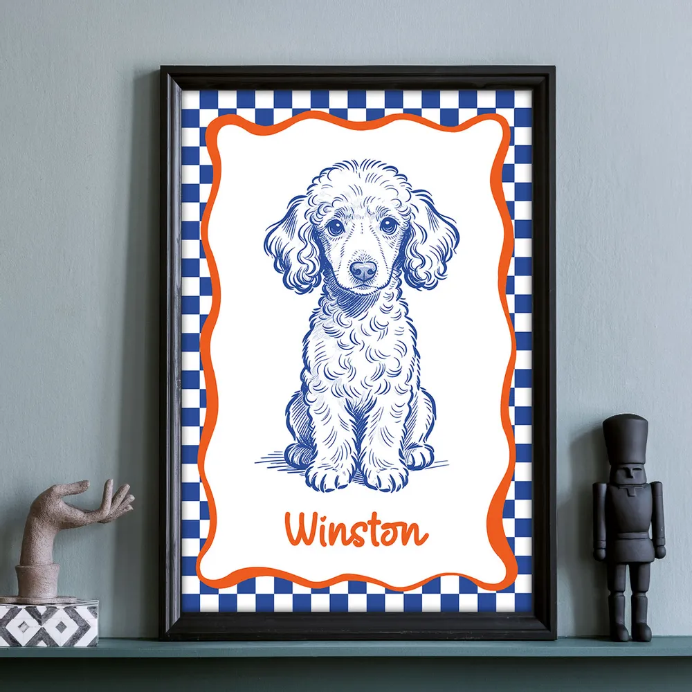 Personalized Dog Portrait Poster Modern Blue Line Art Wall Decor, Unique Creative Gift for Dog Lovers - Image 14