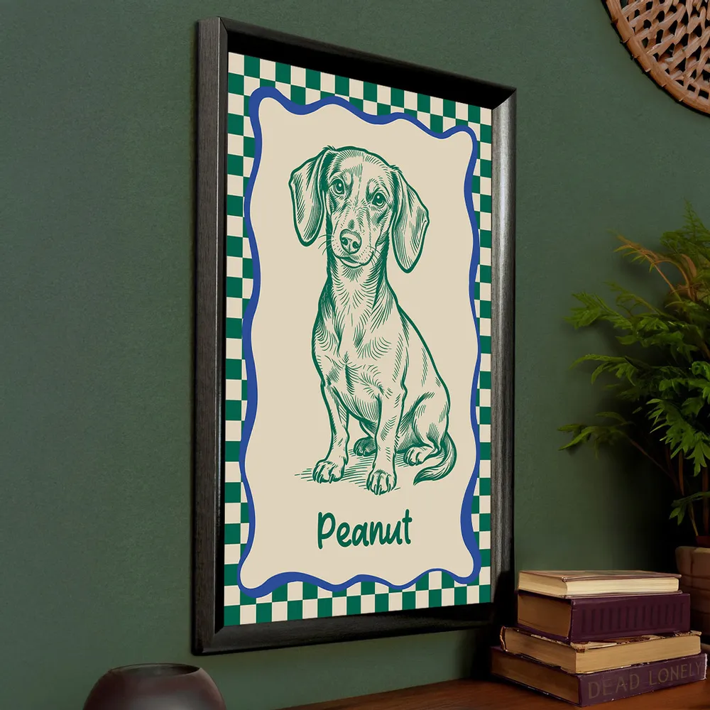Personalized Dog Portrait Poster Modern Blue Line Art Wall Decor, Unique Creative Gift for Dog Lovers - Image 5