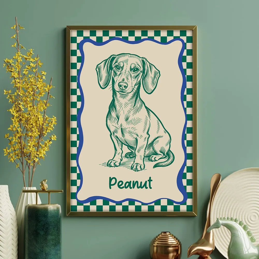Personalized Dog Portrait Poster Modern Blue Line Art Wall Decor, Unique Creative Gift for Dog Lovers - Image 6