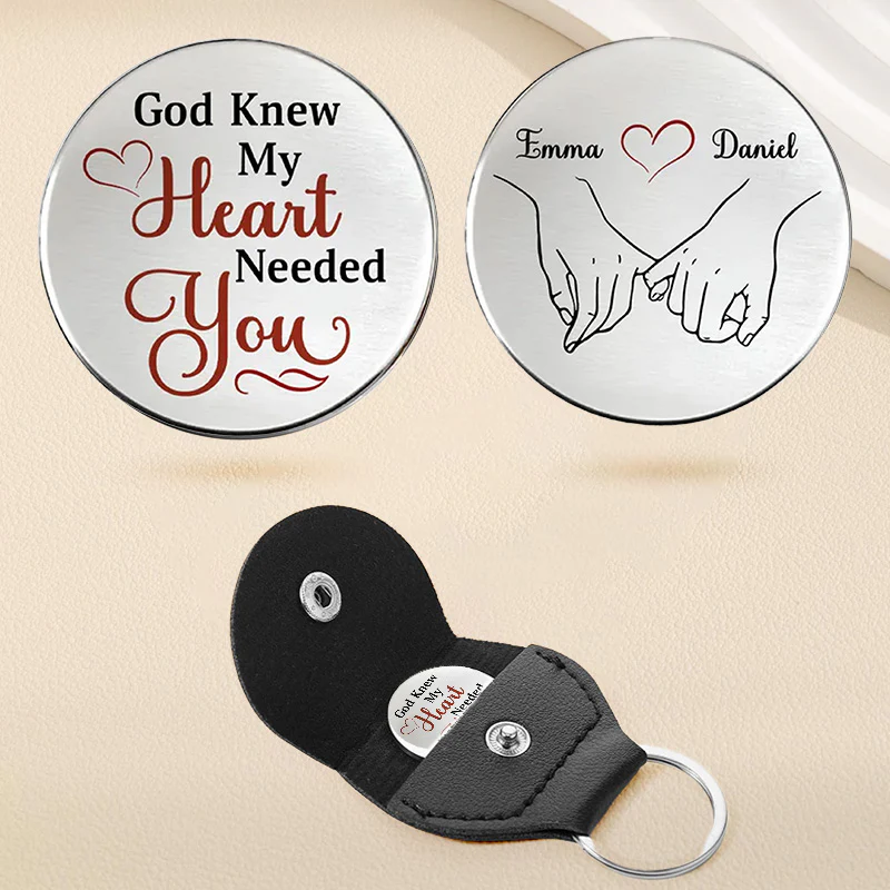 Only God Knew Pocket Hug - Minimal Holding Hands Token Keychain, Sweet Everyday Reminder, Creative Gift
