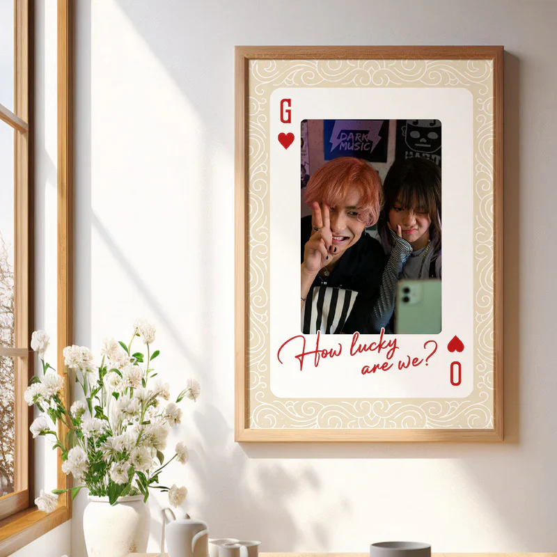Personalized King And Queen How Lucky We Are Poster Photo Upload Couple Wall Decor Unique Valentine's Day Gift - Image 2