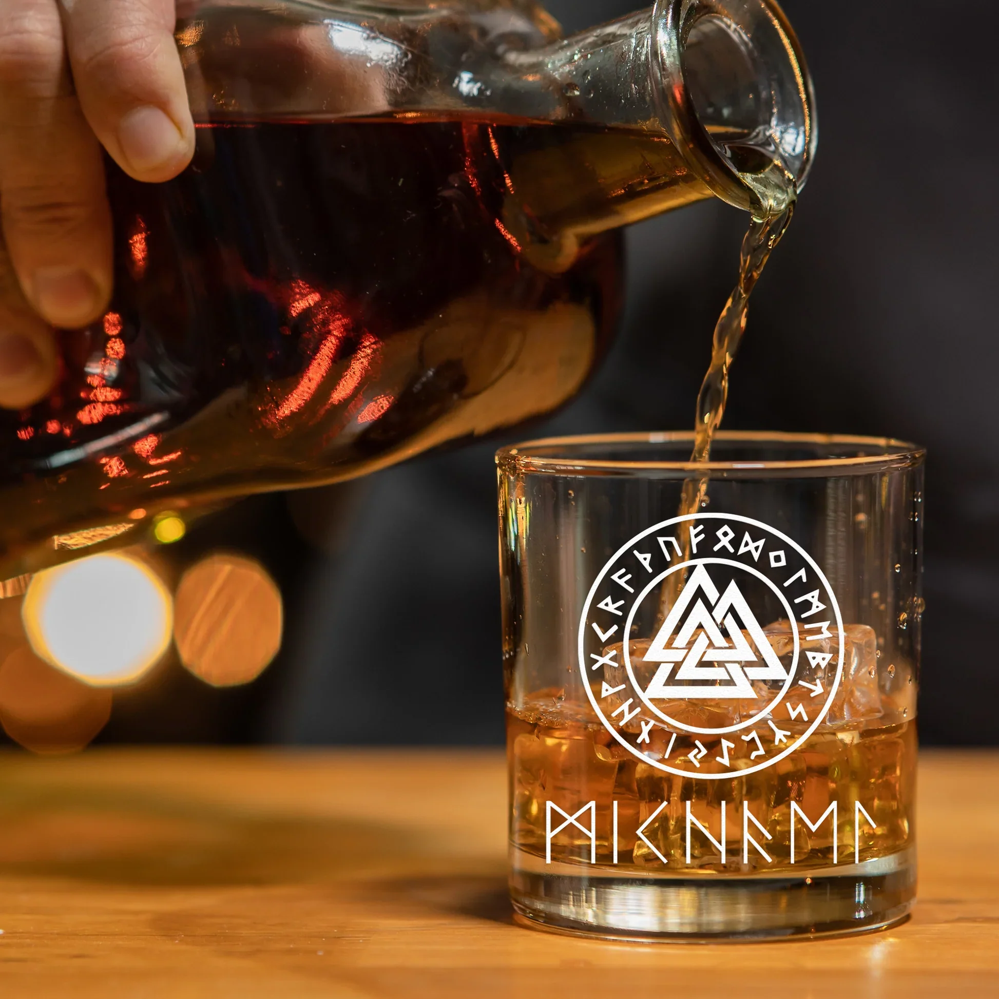 Nordic Rune Whiskey Glass, Personalized Viking-Inspired Design for a Classy Bar Display and Meaningful Gift - Image 5