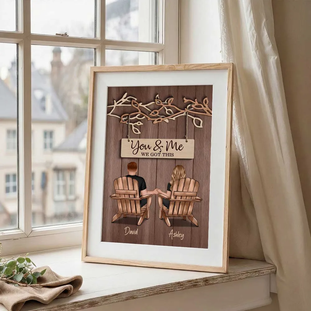 Couple Holding Hands Poster with 'You & Me We Got This' Quote, Personalized Romantic Wall Art, Creative Gift - Image 8
