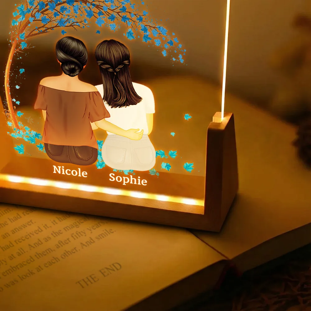 LED Light Frame with Mother & Daughters Illustration, Personalized Soft Glow Keepsake for Cozy Night Use, Thoughtful Gift - Image 5