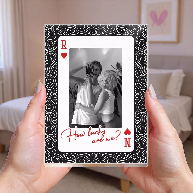 King and Queen How Lucky Are We Rectangle Acrylic Block Plaque Couple Photo Gift for Anniversary Valentine's Day - Image 7