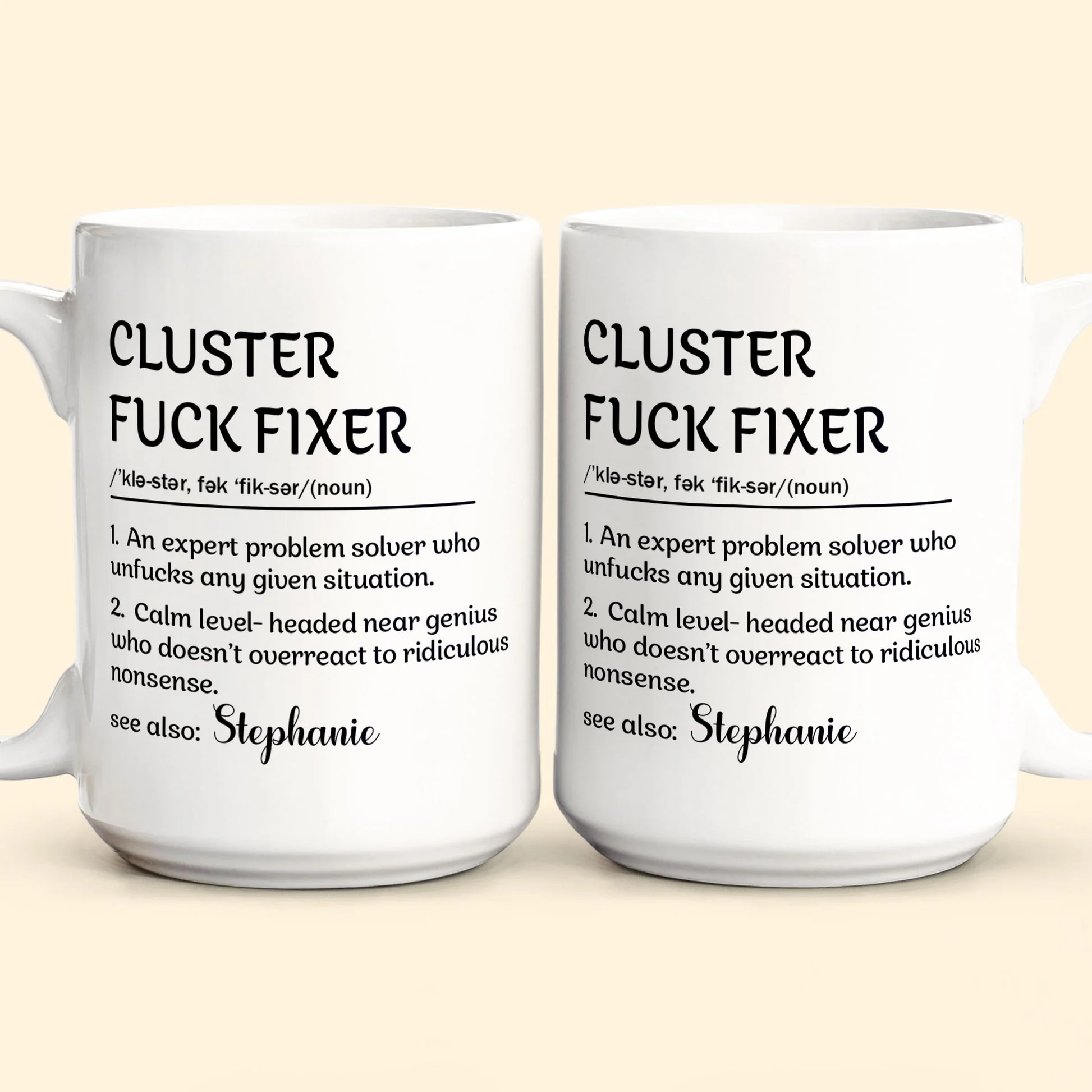 Ceramic Mug With Funny Problem Solver Quote, Personalized One Of A Kind Gift for Friends or Coworkers, Daily Coffee Humor - Image 7