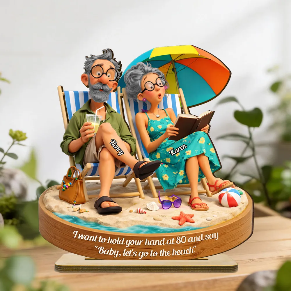 Personalized 2-Layer Wooden Plaque Beach Couple Scene, Funny Romantic Keepsake, Unique Gift for Husband or Wife - Image 2
