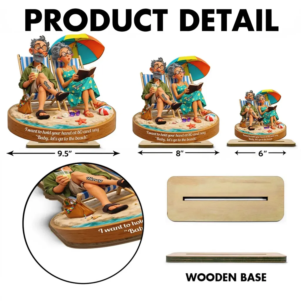 Personalized 2-Layer Wooden Plaque Beach Couple Scene, Funny Romantic Keepsake, Unique Gift for Husband or Wife - Image 4