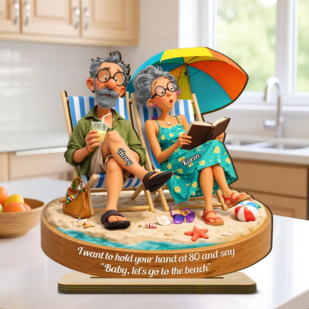 Personalized 2-Layer Wooden Plaque Beach Couple Scene, Funny Romantic Keepsake, Unique Gift for Husband or Wife - Image 6