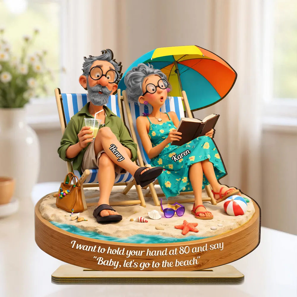 Personalized 2-Layer Wooden Plaque Beach Couple Scene, Funny Romantic Keepsake, Unique Gift for Husband or Wife - Image 8
