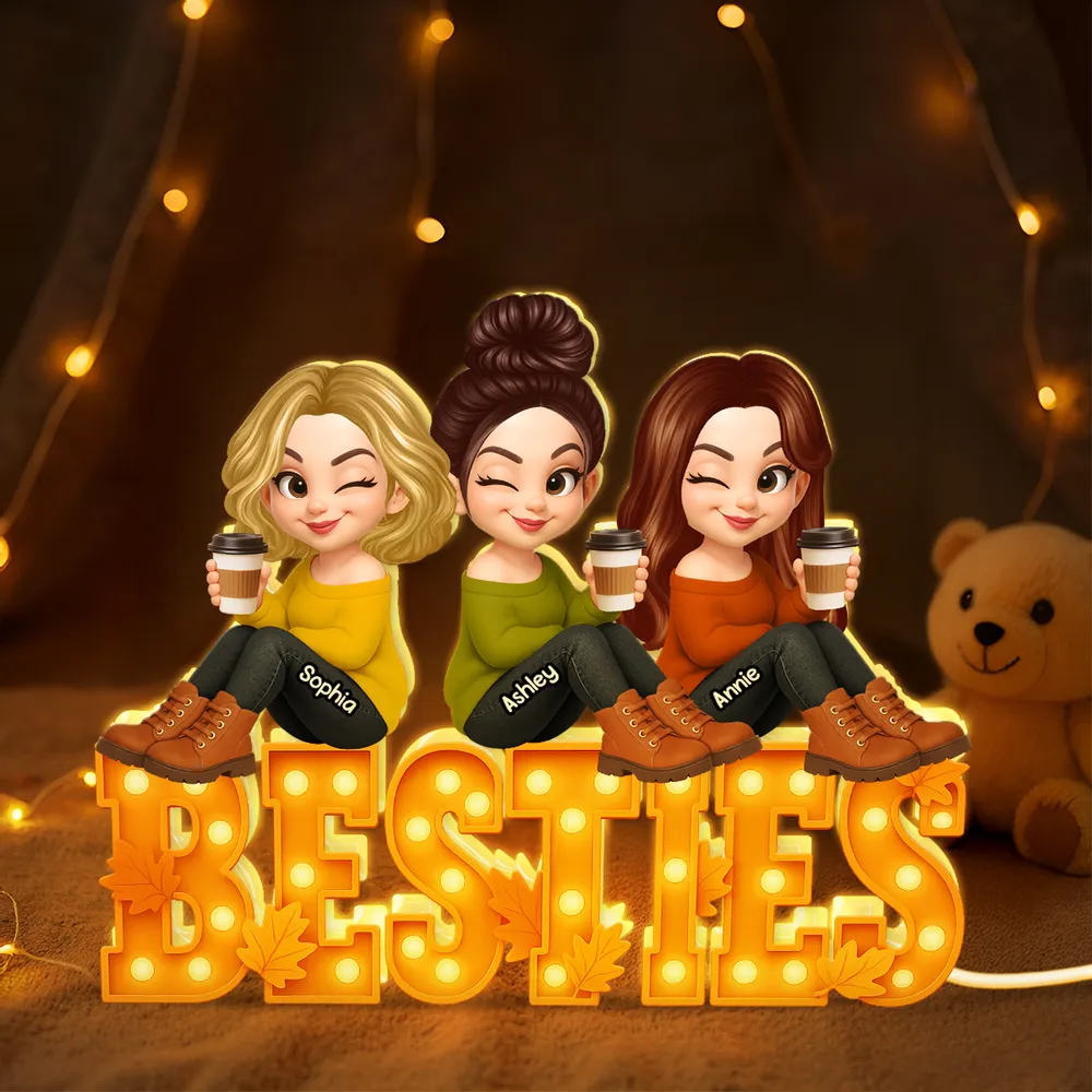 Besties Acrylic Light Box Personalized Friendship Keepsake, Cozy Bedroom Bookshelf Glow, Unique Gift for Best Friends - Image 6