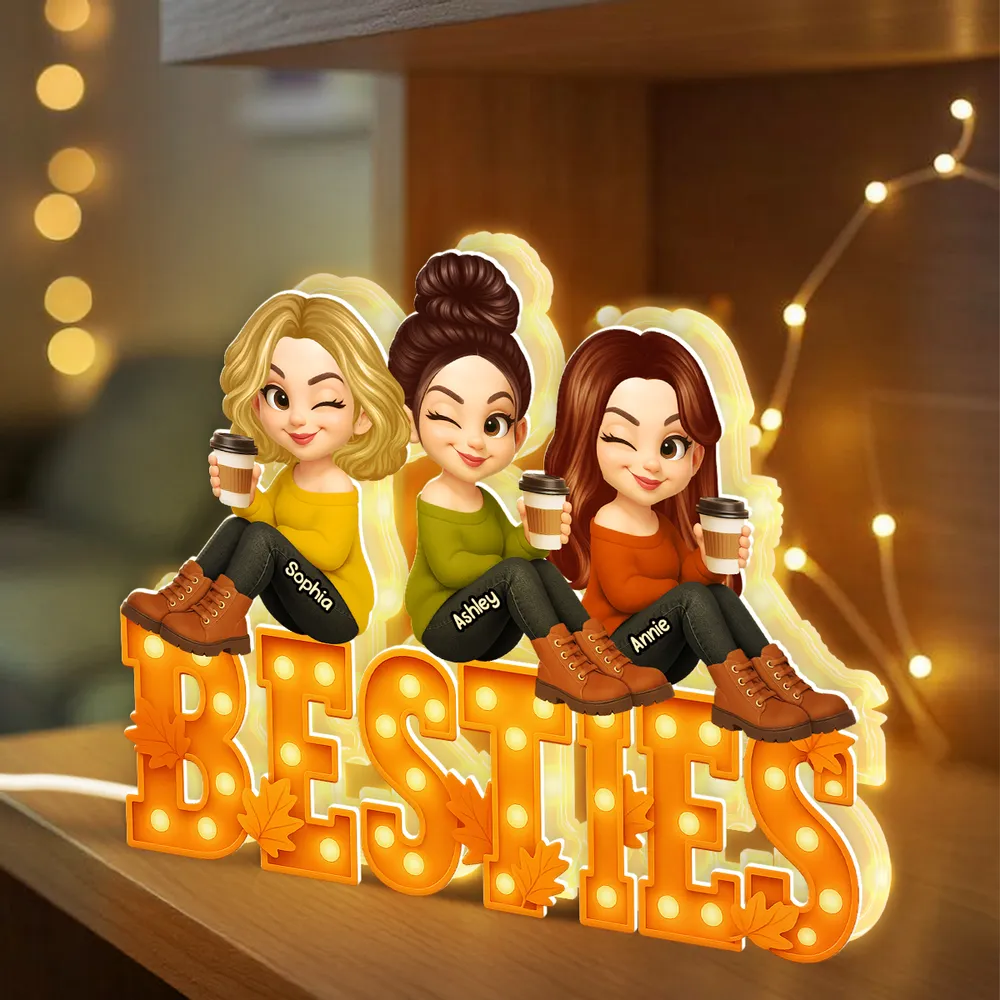 Besties Acrylic Light Box Personalized Friendship Keepsake, Cozy Bedroom Bookshelf Glow, Unique Gift for Best Friends - Image 7