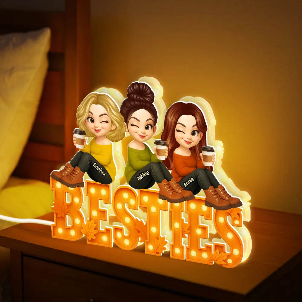 Besties Acrylic Light Box Personalized Friendship Keepsake, Cozy Bedroom Bookshelf Glow, Unique Gift for Best Friends - Image 8