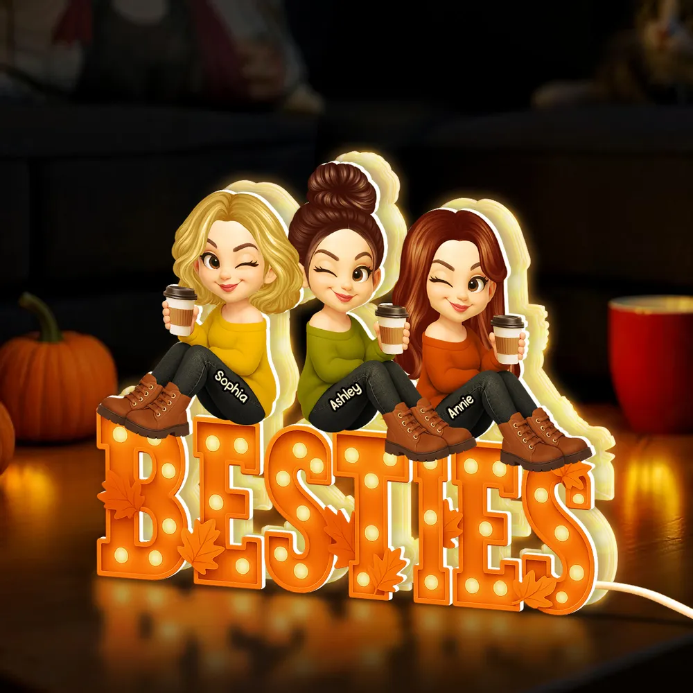 Besties Acrylic Light Box Personalized Friendship Keepsake, Cozy Bedroom Bookshelf Glow, Unique Gift for Best Friends - Image 9