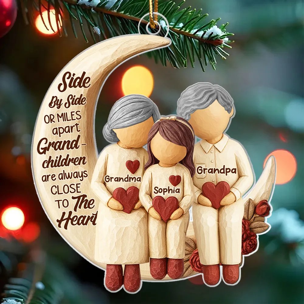 Acrylic Ornament with Grandma and Grandchild Moon Quote Heartwarming Personalized Keepsake for Long-Distance Family Unique Gift - Image 8