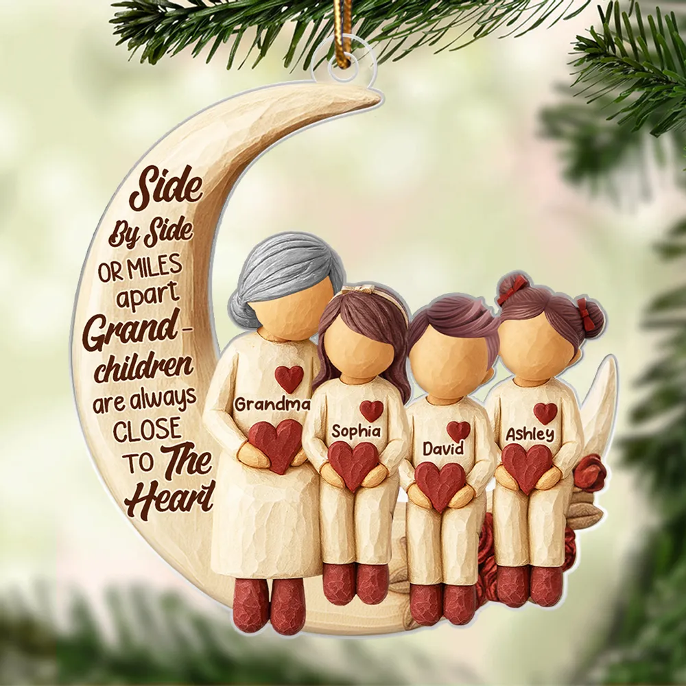 Acrylic Ornament with Grandma and Grandchild Moon Quote Heartwarming Personalized Keepsake for Long-Distance Family Unique Gift - Image 9