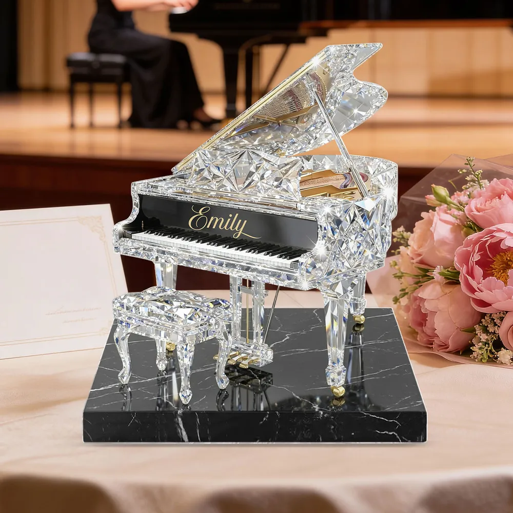 Shaped Acrylic Block Plaque with Sparkling Grand Piano Design, Personalized Keepsake for a Music Lover, Creative Gift - Image 3