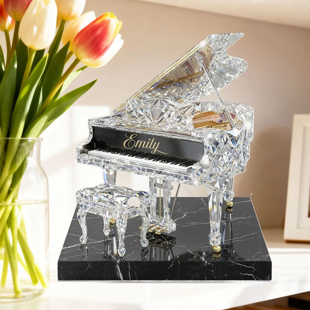 Shaped Acrylic Block Plaque with Sparkling Grand Piano Design, Personalized Keepsake for a Music Lover, Creative Gift - Image 4