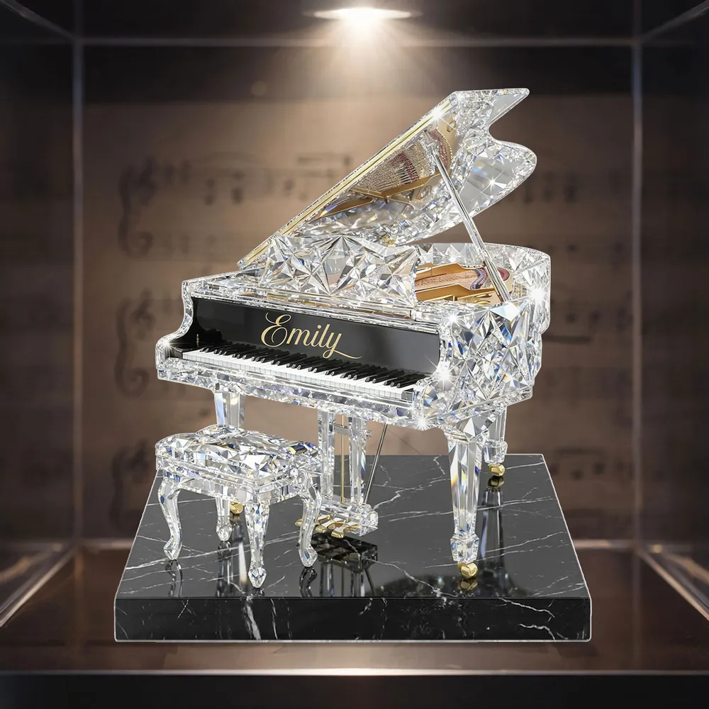 Shaped Acrylic Block Plaque with Sparkling Grand Piano Design, Personalized Keepsake for a Music Lover, Creative Gift - Image 5