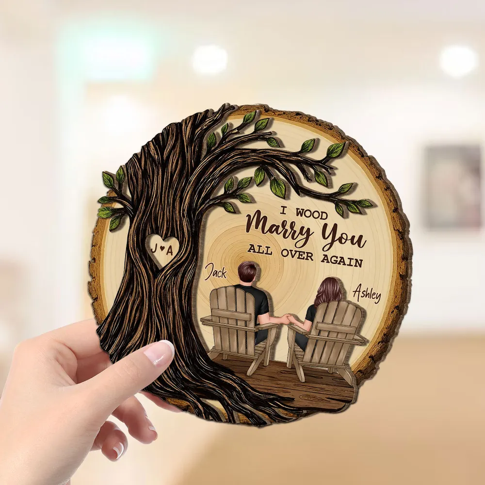 Personalized 2-Layer Wooden Plaque Couple Holding Hands Under Tree, You & Me We Got This, Unique Romantic Gift - Image 8