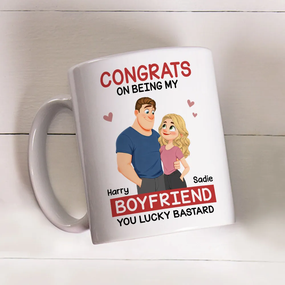 Funny Romantic Personalized Ceramic Mug Congrats On Being My Husband Cute Couple Coffee Gift for Him - Image 6