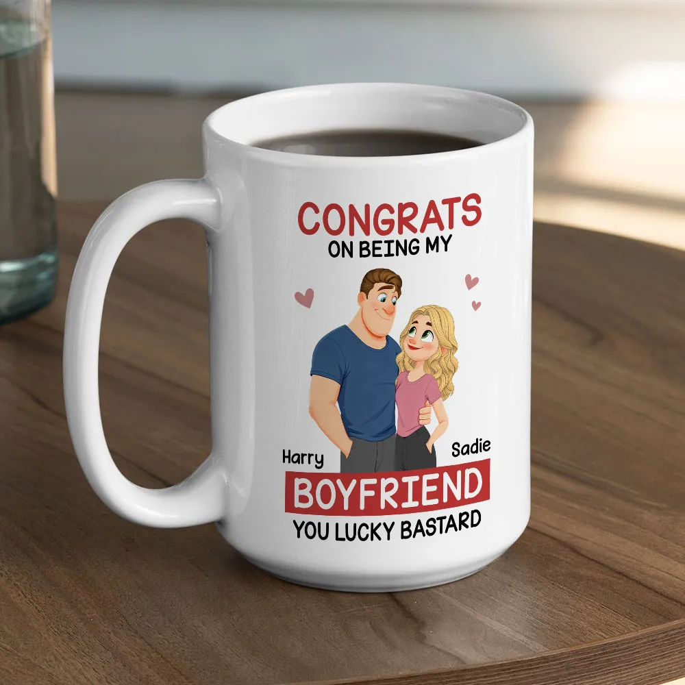 Funny Romantic Personalized Ceramic Mug Congrats On Being My Husband Cute Couple Coffee Gift for Him - Image 7