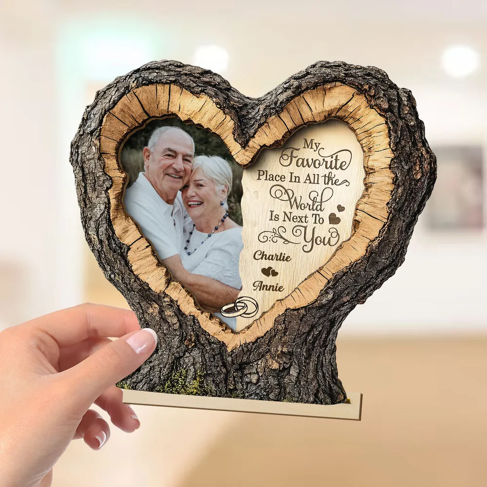 Personalized 2-Layer Wooden Plaque With Couple Photo and Heart Quote, Romantic Living Room Display, Unique Gift - Image 6