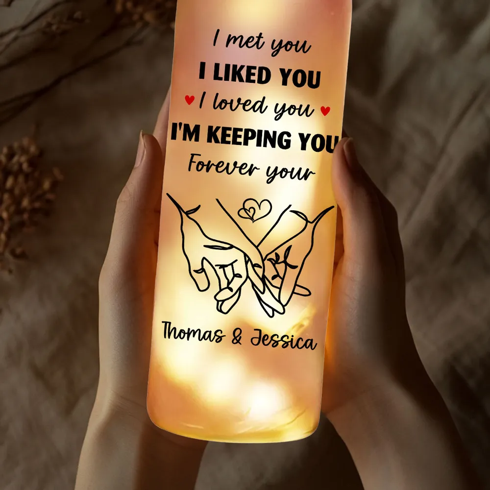 Personalized Bottle Lamp With I Am Keeping You Quote, Warm Glow Bedroom Decor, Unique Romantic Gift for Couples - Image 3