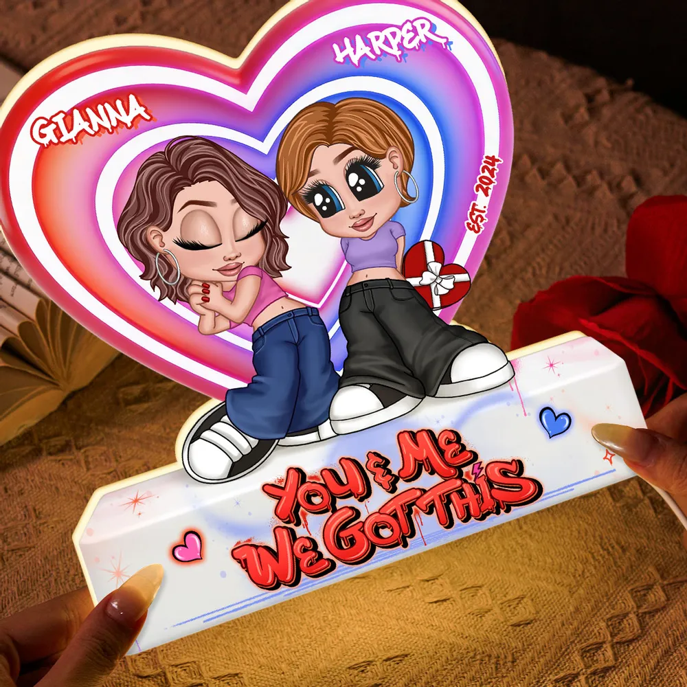 Y2K Personalized Acrylic Light Box, You & Me We Got This Couple Heart Lamp, Unique Gift for Him or Her - Image 3