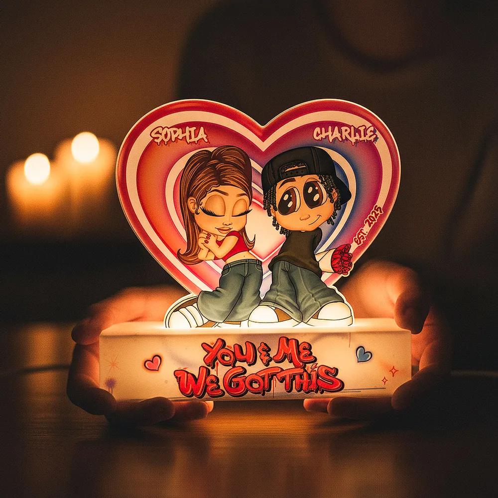 Y2K Personalized Acrylic Light Box, You & Me We Got This Couple Heart Lamp, Unique Gift for Him or Her - Image 7
