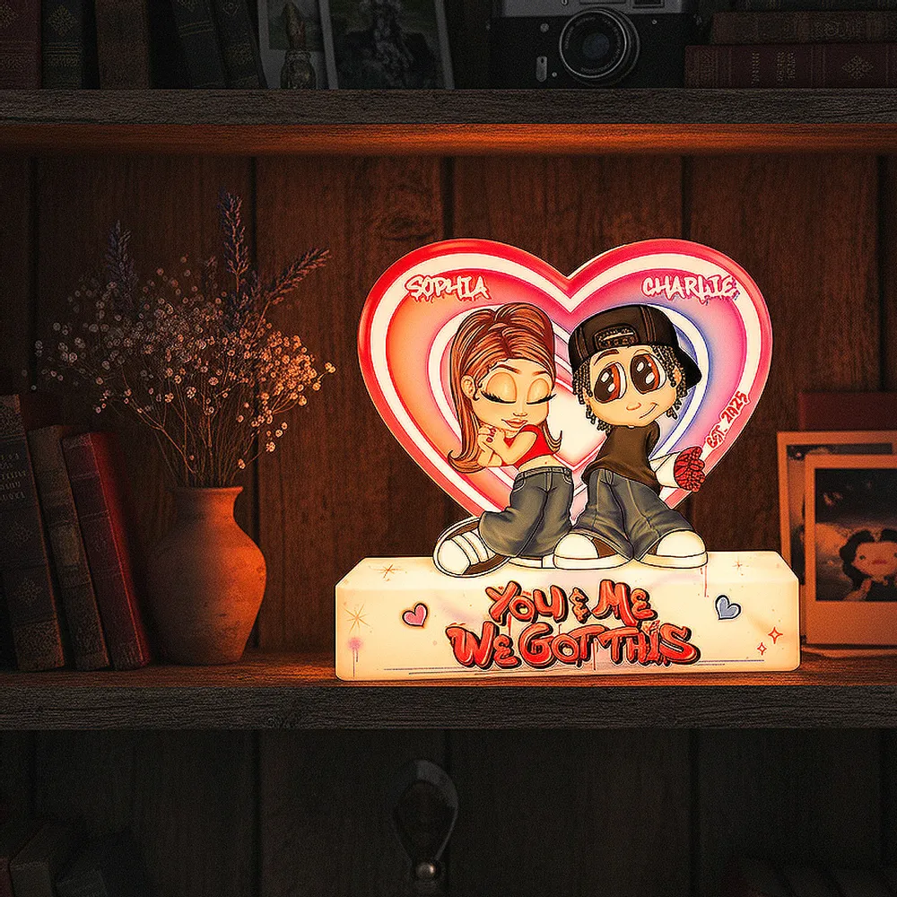 Y2K Personalized Acrylic Light Box, You & Me We Got This Couple Heart Lamp, Unique Gift for Him or Her - Image 8