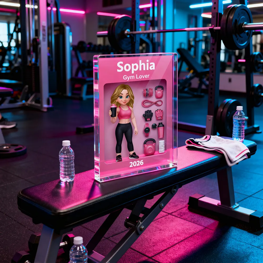 Rectangle Acrylic Block Plaque 'Stronger Everyday' Gym-Themed Desk Decor, Personalized Motivational Gift - Image 7