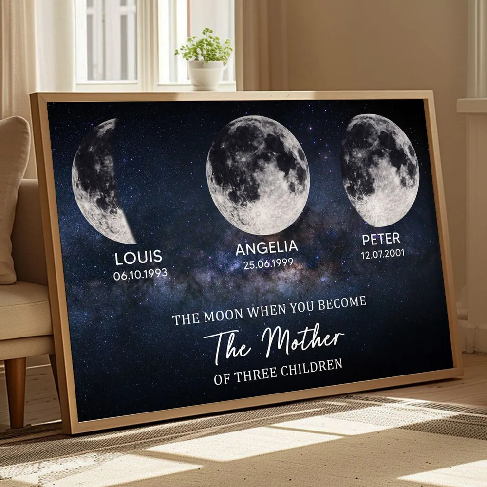 The Moon When You Become The Mother Poster, Personalized Starry Sky Wall Art, Meaningful Gift for Mom - Image 3