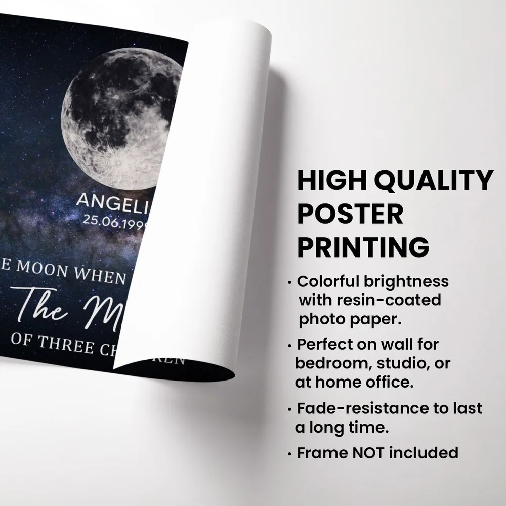 The Moon When You Become The Mother Poster, Personalized Starry Sky Wall Art, Meaningful Gift for Mom - Image 7