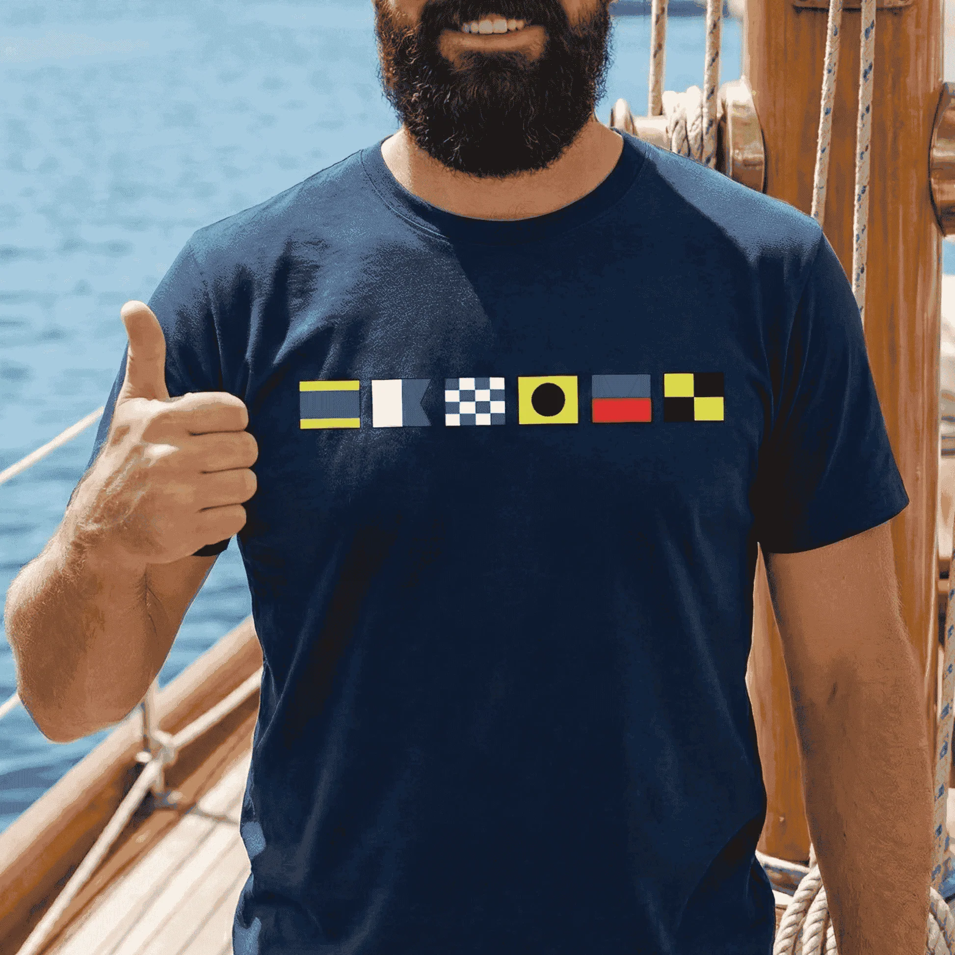Nautical Signal Flags Classic Tee, Personalized for Your Name, Beachy Everyday Style, Thoughtful Gift - Image 2