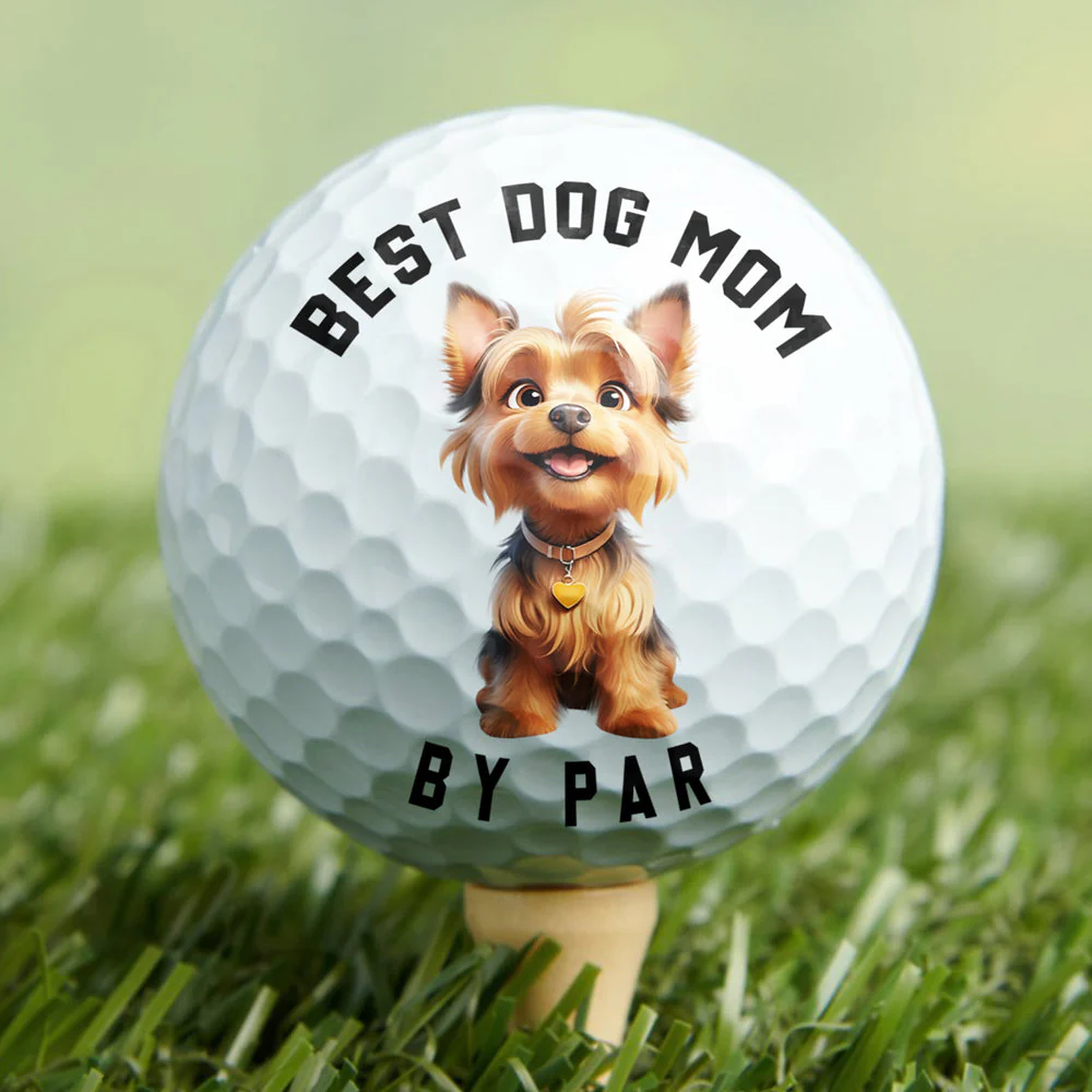 Personalized Best Dog Dad Golf Ball with Cute Dog Cartoon, Funny Unique Gift for Golf Lovers - Image 5