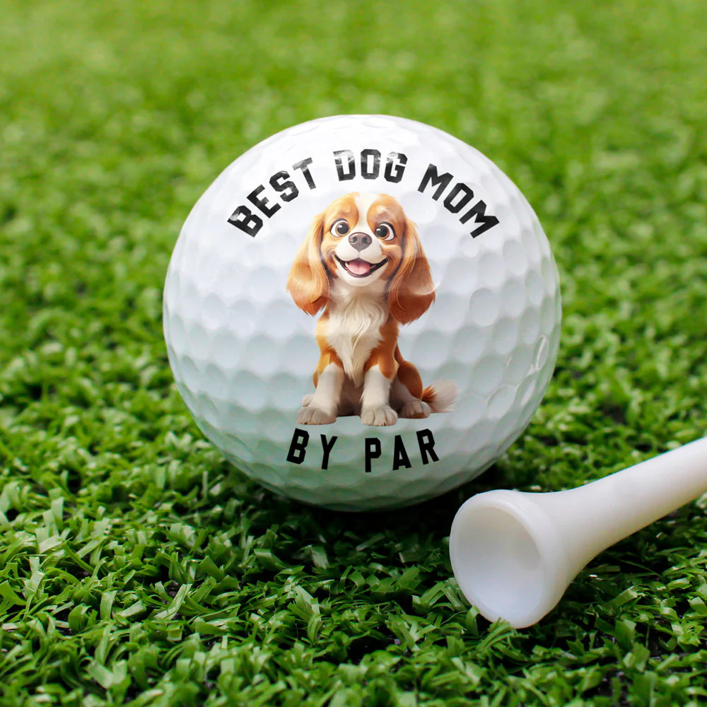 Personalized Best Dog Dad Golf Ball with Cute Dog Cartoon, Funny Unique Gift for Golf Lovers - Image 7