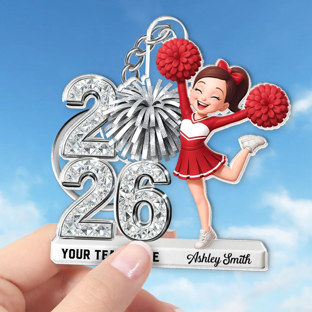 Personalized Cheerleader Acrylic Keychain With Custom Team Name For Everyday Bags, A Cute Unique Gift For Her - Image 5