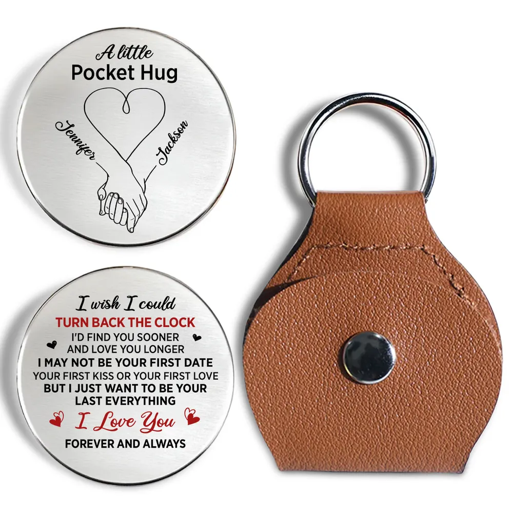 Personalized Pocket Hug Token with Holding Hands Heart Design, Everyday Love Keepsake, Unique Romantic Gift - Image 2