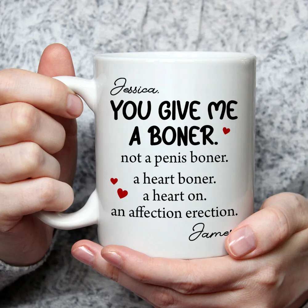 Personalized White Ceramic Mug Funny Love Quote Heart Boner Saying Unique Romantic Gift for Couple - Image 3