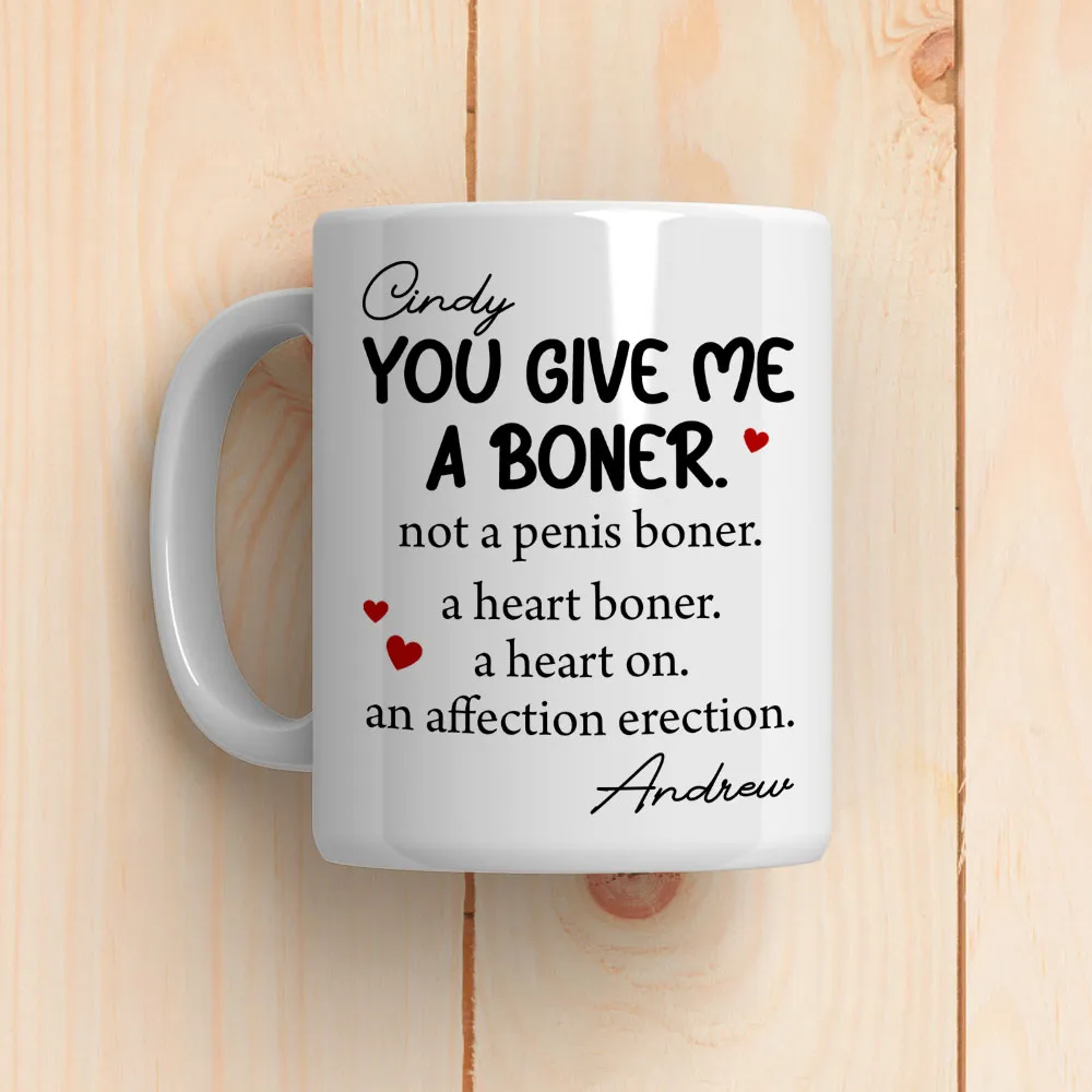 Personalized White Ceramic Mug Funny Love Quote Heart Boner Saying Unique Romantic Gift for Couple - Image 6
