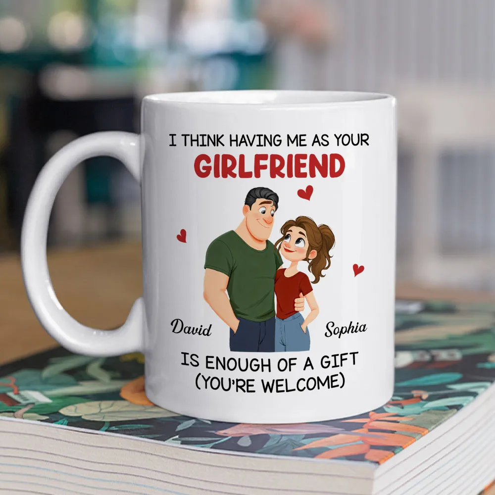 Ceramic Mug Personalized With Playful Girlfriend Quote Cute Couple Design A Unique Romantic Gift For Him - Image 2