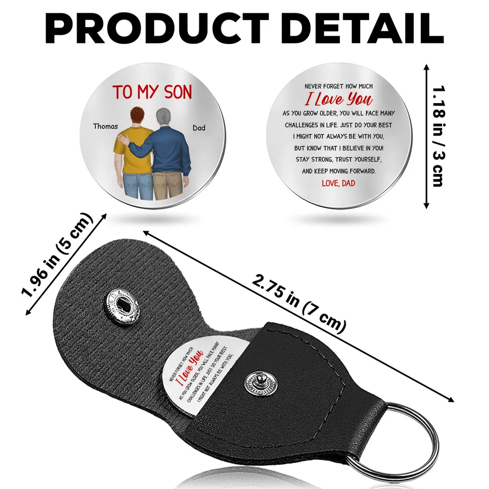 Personalized Pocket Hug for Son, Dad and Son Hugging Keepsake, Unique Encouragement Gift for Him - Image 5