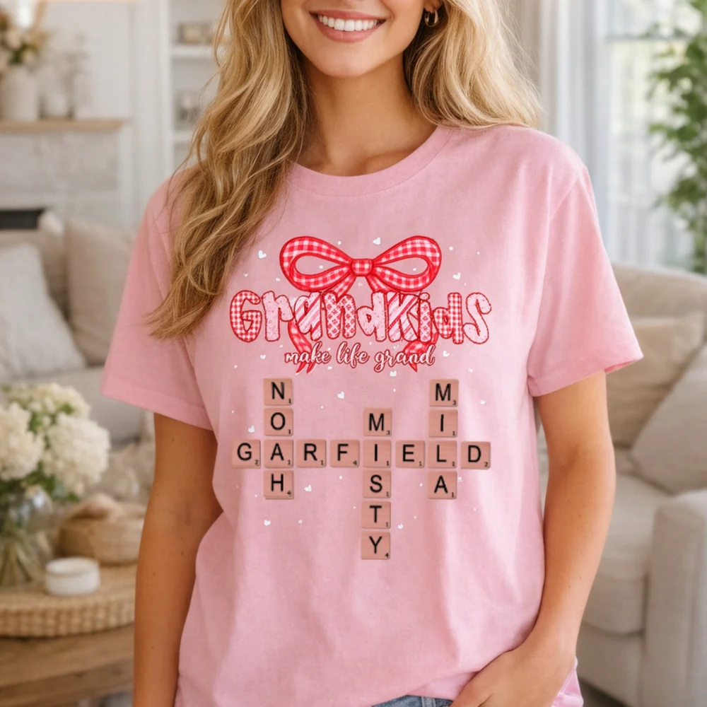 Classic Tee Grandkids Make Life Grand Sweet Heartwarming Gift For Grandma A Personalized Shirt That Shows Off Grandkid Love - Image 2